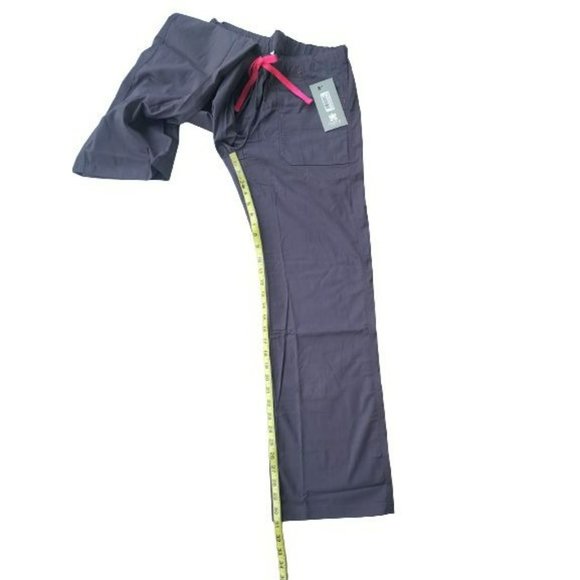 Maevn Women's Drawstring Utility Cargo Scrub Pants Charcoal/Pink Size S/M NWT - Picture 9 of 15